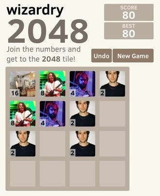 King Gizzard 2048 game